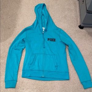 Sea green PINK hoodie